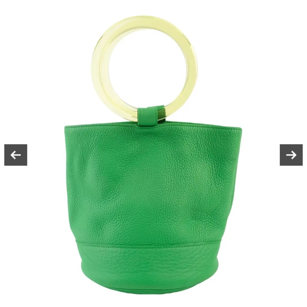 Simon Miller Medium Bonsai Leather Bag in Green with Lucite Handles
